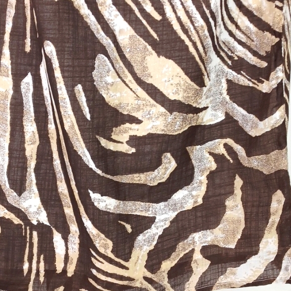 STYLE & CO Brown Tan & Cream Zebra Print 100% Cotton Summer Skirt SZ 18 NWT - Picture 4 of 14